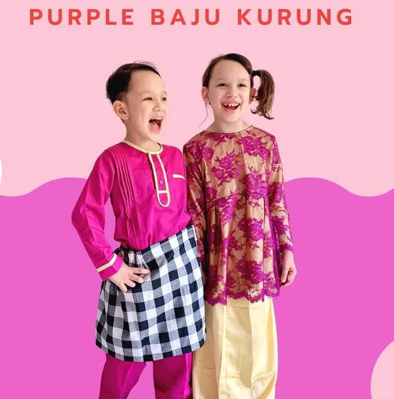 Purple Malay Baju Kurung Costume Shop Singapore For School Kids