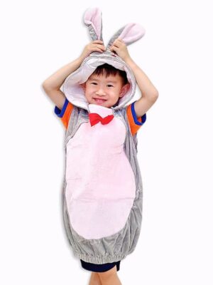 Children Grey Bunny plush Jumpsuit Costume