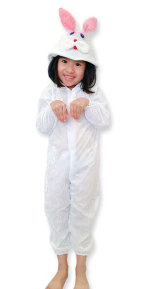 Children white Bunny plush Jumpsuit Costume