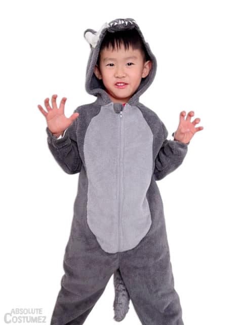 Grey Wolf suit costume can convert your children into fierce animal characters.