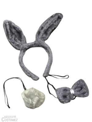grey rabbit Headband Set transforms children into small animals.