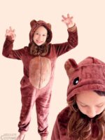 Brown Bear Onesie plush Jumpsuit Costume.
