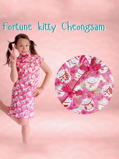 Fortune Kitty Cheongsam a funny dress for lunar New Year 2022