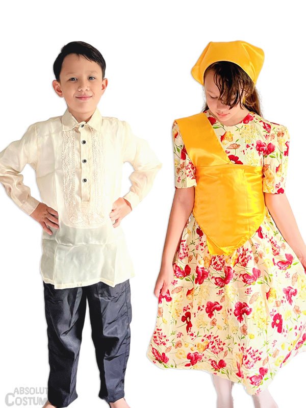 Traditional Filipino Barong and Filipiniana costumes for kids