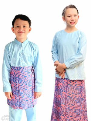 Malay Sky Blue traditional dress and wear for children Singapore
