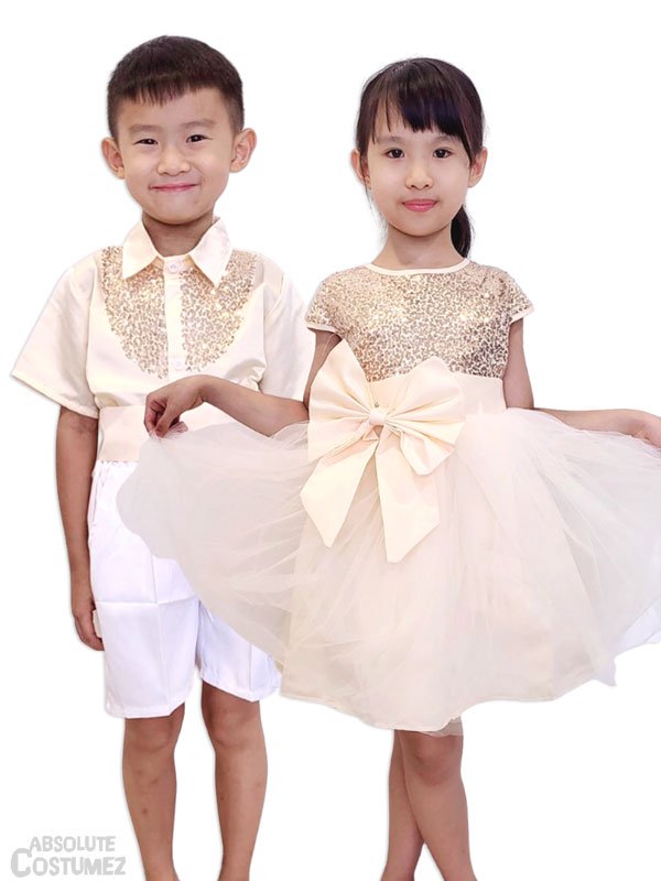 Champagne Waltz dance wear for children singapore