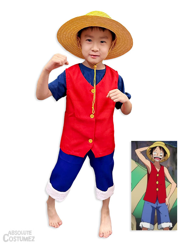 D.Luffy (One piece) is a Japanese manga costume